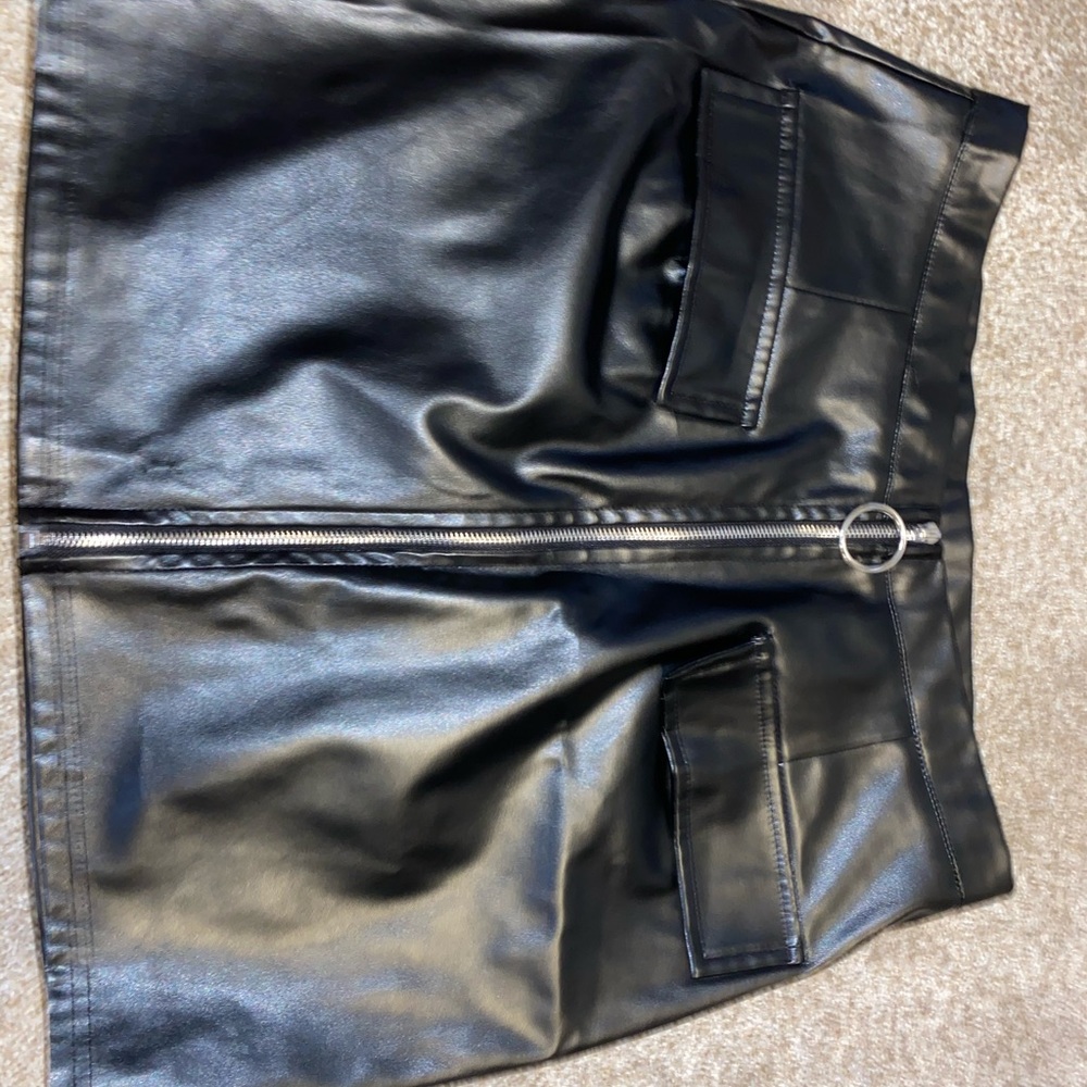Zip up Leather Skort (never worn)